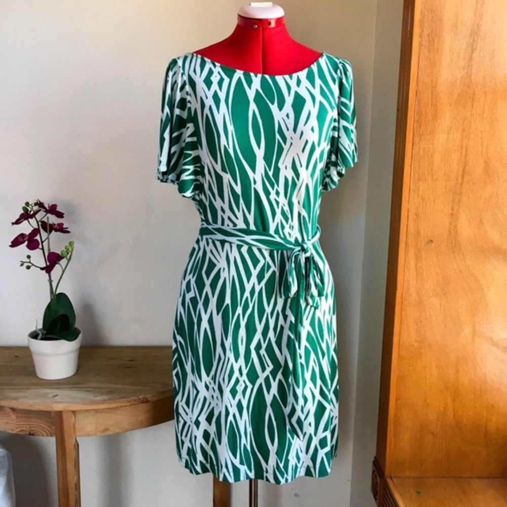Banana Republic Green flutter Dress S St. Patricks